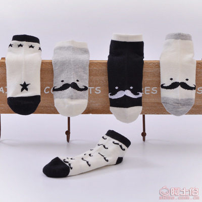 【TongQ2016夏款無骨童襪純棉兒童船襪黑白胡子全棉男兒童襪子批發(fā)廠家】諸暨市久奈針織廠 - 產(chǎn)品庫(kù)